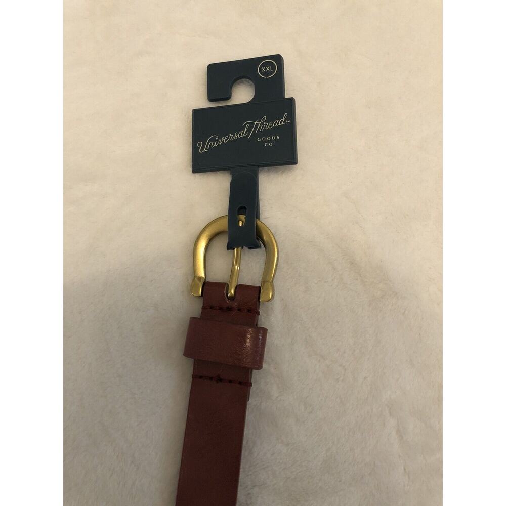 Universal Thread Womens Belt XXL Burgundy Buckle Faux Leather Horseshoe NEW - Picture 1 of 10